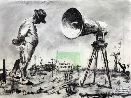 William Kentridge Drawing for Self-Portrait as a Coffee-Pot (2 Private Thoughts), 2021 © William Kentridge, 2025
