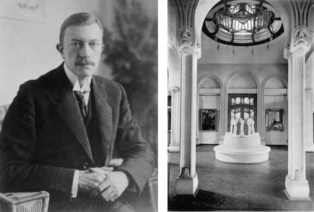 Karl Ernst Oshaus (links) Minnebrunnen (rechts)