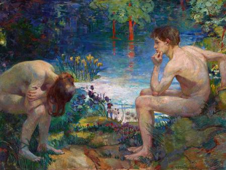 Ludwig von Hofmann, Das verlorene Paradies (Adam und Eva), 1893