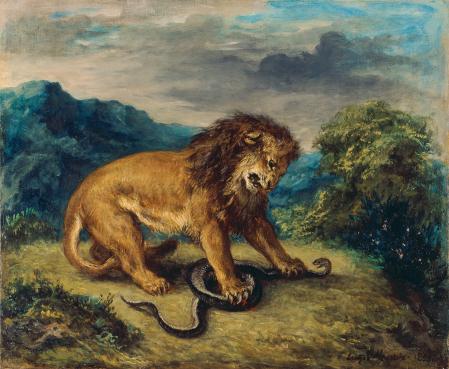 Eugène Delacroix, Le  lion et le serpent, 1856