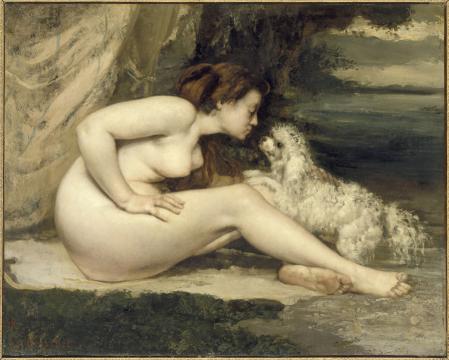 Courbet, Femme nue au chien, 1861/62, Mus&eacute;e d'Orsay, Paris  &copy; bpk / GrandPalaisRmn / Herv&eacute; Lewandowski 