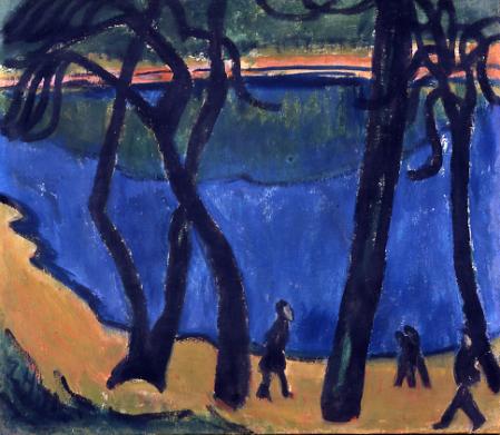 Erich Heckel Spaziergänger am Grunewaldsee, 1911