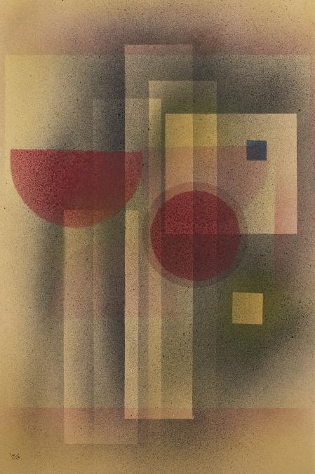 Wassily Kandinsky, Milde Tiefen, 1928, Aquarell und Spritztechnik auf Velin auf Karton