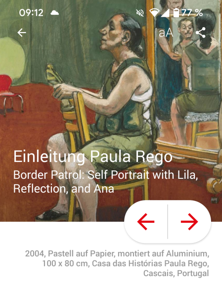 Blick in die APP zur Ausstellung: Paula Rego. The Personal and The Political