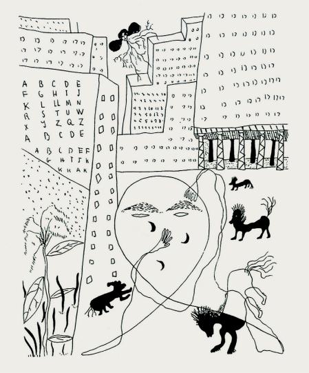 Federico García Lorca, Perspectiva urbana con autoretrato