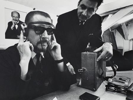 Anonym Tonaufnahmen mit Otto Steinert, Seminarraum der Folkwangschule für Gestaltung Essen-Werden, 1966