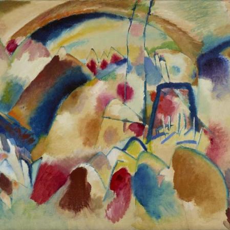 Wassily Kandinsky, Landschaft mit Kirche (Landschaft mit roten Flecken I), 1913