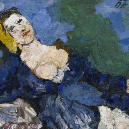Oskar Kokoschka Frau in Blau, 1919 Öl auf Leinwand, 78 x 103 cm © VG Bild-Kunst, Bonn 2024, Staatsgalerie Stuttgart