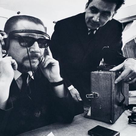 Anonym, Tonaufnahmen mit Otto Steinert, Seminarraum Folkwangschule für Gestaltung,  Essen-Werden, 1966