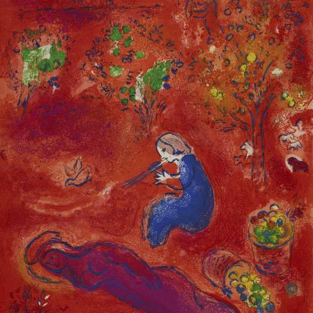 Marc Chagall, A midi, l’été (Mittags, der Sommer), 1961, Blatt 11 aus dem Portfolio: Daphnis et Chloé